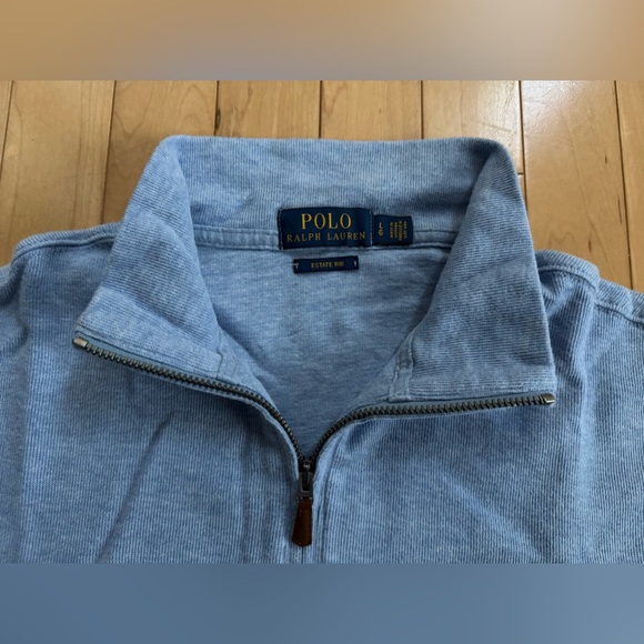 Men’s Polo Ralph Lauren Quarter Zip-Up Estate Rib Sweater Size: Large - Picture 3 of 3